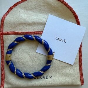 Clare V Gold Plated Enamel Rope Bangle Bracelet
